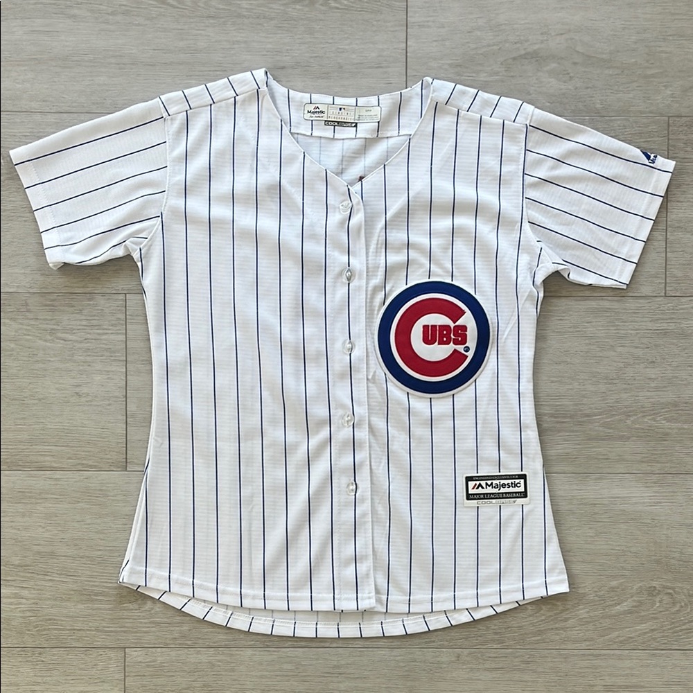 Majestic MLB Women’s Chicago Cubs Jersey Baez #9 Size Small